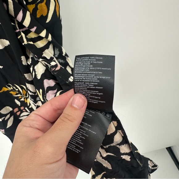 Ba&Sh Crissy Wrap Dress - Black Floral Dress Size Medium ASO - Picture 7 of 8
